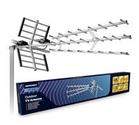 Berdsen Antena DVBT2 con Amplificador Interior de 13 - 15 dB - Alcance de hasta 80 km - Antena Exterior Exterior - Filtro LTE - Full HD Ultra HD 4K