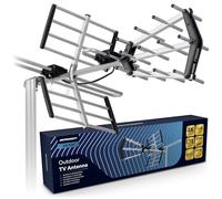 Berdsen Antena DVBT2 con Amplificador Interno de 12 dB - Alcance de hasta 80 km - Antena Exterior para Exteriores - Filtro LTE - Full HD Ultra HD 4K