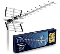 Berdsen Antena DVBT2 con Amplificador Interno de 15 dB - Alcance de hasta 80 km - Antena Exterior para Exteriores - Filtro LTE - Full HD Ultra HD 4K