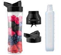 Berdsen Botella mezcladora para botella de agua, piezas de repuesto, 600 ml, cuchillas de acero inoxidable, inserto de refrigeración, apto para lavavajillas, color negro BD-755