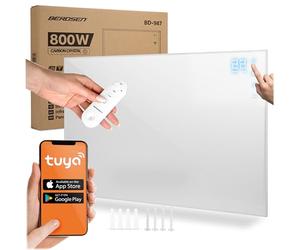 Berdsen Calefacción por infrarrojos 800 W - WiFi Tuya - Placa calefactora - Control por aplicación - Bajo consumo - Protección contra sobrecalentamiento - Calefacción por infrarrojos - Blanco