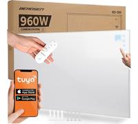 Berdsen Calefacción por infrarrojos 960 W - WiFi Tuya - Placa calefactora - Control por aplicación - Bajo consumo - Protección contra sobrecalentamiento - Calefacción por infrarrojos - Blanco