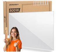 Berdsen Calefacción por infrarrojos de 800 W, para dormitorio y oficina, ahorro de energía, protección contra sobrecalentamiento, calefacción por infrarrojos, color blanco