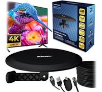 Berdsen DVBT2 Antena con Amplificador 28 dB - Antena Interior TV - Cable de 10 m - Alcance de 80 km Filtro LTE DVB-T DVB-T2 - Negro
