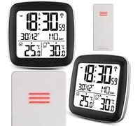 BERDSEN Estación meteorológica con pantalla BD-903 Medición de temperatura interior e interior Funciones de alarma Snooze Reconocimiento de la batería Sincronización de tiempo Plata