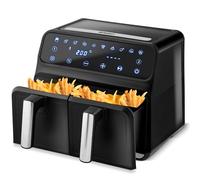 Berdsen Freidora de Aire Caliente Doble Airfryer XXL 1700 W 8 L Doble Cámara Doble Freidora de Aire Caliente Sin Grasa Air Fryer Sin Aceite Negro