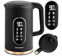 Berdsen - Hervidor de agua (1,7 L), con ajuste de la temperatura, pantalla digital LED de temperatura, protección contra el caminar en seco, base de 360 °, color negro y dorado