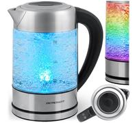 Berdsen Hervidor eléctrico con control de temperatura 60-100 °C - cristal LED - pantalla táctil - 2200 W - 1,7 l - acero inoxidable - plata y negro