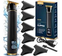 Berdsen Maquina de afeitar profesional para hombre, cortadora de barba eléctrica, 6 accesorios, 1 hasta 9 mm, color negro
