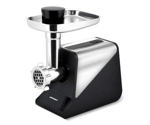 Berdsen Picadora de carne eléctrica con accesorios, accesorio para salchichas, discos perforados, trituradora, 800/2000 W, color negro y plateado