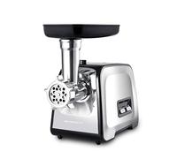 Berdsen Picadora de carne, juego eléctrico con accesorios, accesorios, accesorio para salchichas, hoyos, trituradora, 450/1200 W, plata