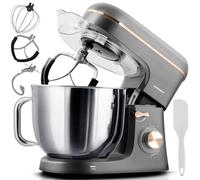 Berdsen Robot de cocina 1400 W - Mezclador de utensilios de cocina - Cuenco de acero inoxidable 6 L - Multifuncional - 6 velocidades - Plata Oro