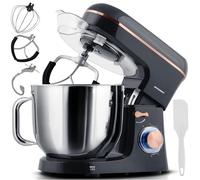 Berdsen Robot de cocina 1400 W - Mezclador de utensilios de cocina - Cuenco de acero inoxidable 6 L - Multifuncional - 6 velocidades - Negro Oro