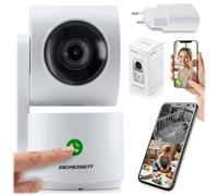 Berdsen Vigilabebés con cámara WiFi IP cámara 3MP Tuya para el hogar - botón de Llamada, Rango de Giro de 350°/135°, Modo Nocturno, detección de Movimiento, Audio bidireccional