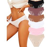 BeReady Bragas Mujer Bragas Sin Costuras Mujer Encaje Invisibles Braguitas Brasileñas Sin Costuras Suaves Transpirables Ropa Interior Paquete de 6
