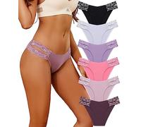 BeReady Bragas Mujer Bragas Sin Costuras Mujer Invisibles Encaje Braguitas Brasileñas Ropa Interior Sin Costuras Paquete de 6