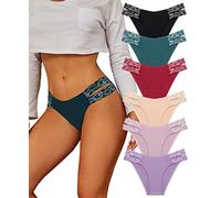 BeReady Bragas Mujer Bragas Sin Costuras Mujer Invisibles Encaje Braguitas Brasileñas Ropa Interior Sin Costuras Paquete de 6