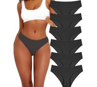 BeReady Pack de 6 calzoncillos elásticos de algodón para mujer, ropa interior cómoda, ropa interior de algodón, ropa interior transpirable, paquete múltiple S-XL, B-6er, M