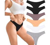 BeReady Pack de 6 Tangas Mujer Algodón - Ropa Interior Suave y Transpirable Sexy para Mujer | Braguitas Diarias Cómodas Que No Marcan (Tallas XS-XL)