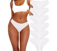 BeReady Paquete de 6 calzoncillos elásticos de algodón para mujer, ropa interior cómoda, transpirable, paquete múltiple S-XL, D-6er, XL