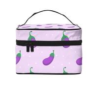 Berenjena Vegetal Fruta, Bolsa de Maquillaje Bolsa de cosméticos Bolsa de artículos de tocador de Viaje portátil Estuche para lápices Bolsa de artículos de tocador