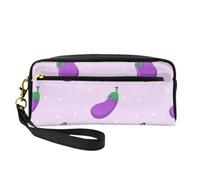 Berenjena Vegetal Fruta, Bolsa de Maquillaje Bolsa de cosméticos Bolsa de Aseo de Viaje portátil Estuche de Cuero para Mujeres y niñas