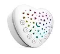 BEREST Máquina de ruido blanco A13 y chupete para dormir para bebés con 15 sonidos relajantes y proyector de luz nocturna de estrella, sensor de llanto, batería de litio recargable, portátil para