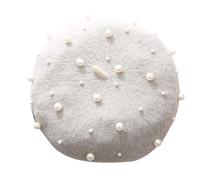 Beret Hat for Women French Style Pearl Beret Hats Ladies Soft Warm Outdoor Vintage Artist Bowler Hats Women Candy Colour Painter Octagonal Hat Clothes Accessories