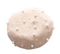 Beret Hat for Women French Style Pearl Beret Hats Ladies Soft Warm Outdoor Vintage Artist Bowler Hats Women Candy Colour Painter Octagonal Hat Clothes Accessories