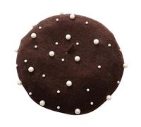 Beret Hat for Women French Style Pearl Beret Hats Ladies Soft Warm Outdoor Vintage Artist Bowler Hats Women Candy Colour Painter Octagonal Hat Clothes Accessories