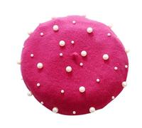 Beret Hat for Women French Style Pearl Beret Hats Ladies Soft Warm Outdoor Vintage Artist Bowler Hats Women Candy Colour Painter Octagonal Hat Clothes Accessories