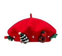 Beret Hat for Women Warm Adjustable Band - Cute Christmas Style | Soft Wool Blend Cap for Ladies Teen Girls College Students, Photography Dating Travel Commuting, Holiday Winter Accessory Gift Idea