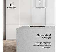 Beretta Campana de isla Ø35cm Recirculación y extracción del aire 650m³/h led Blanca Klarstein