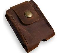 Berfea Funda Protectora de Piel auténtica para Encendedor Compatible con Encendedor Zippo y Otros encendedores,con poseedor de la cinturón