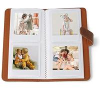 Berfea Mini álbum de fotos Compatible con Fujifilm Instax Square SQ40/SQ6/ SQ1/SQ10/SQ20 Cámara instantánea y SHARE SP-3 Printer,80 bolsillos premium de piel sintética cartera -Marrón