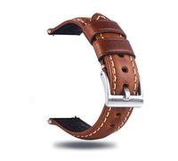 Berfine Correa de reloj de cuero de vaca de liberación rápida estilo vintage retro con hebilla de acero inoxidable, correa de repuesto para hombre y mujer, ancho de la correa 18 mm, 20 mm, Marrón