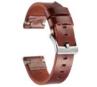 Berfine Correa de reloj de piel auténtica, estilo vintage, hecha a mano, de liberación rápida, para hombres y mujeres, 18 mm, 20 mm, 22 mm, 24 mm, 22mm, Cuero Acero inoxidable, No es una piedra