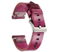 Berfine Correa de reloj de piel auténtica, estilo vintage, hecha a mano, de liberación rápida, para hombres y mujeres, 18 mm, 20 mm, 22 mm, 24 mm, 20mm, Cuero Acero inoxidable, No es una piedra