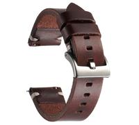 Berfine Correa de reloj de piel auténtica, estilo vintage, hecha a mano, de liberación rápida, para hombres y mujeres, 18 mm, 20 mm, 22 mm, 24 mm, 22mm, Cuero Acero inoxidable, No es una piedra