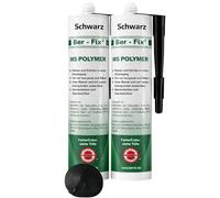 BerFix® 2 x MS polímero negro pegamento de montaje sellador resistente a los rayos UV resistente a la intemperie a la sal dulce al agua de mar a la humedad y al cloro. Enlaza incluso bajo el agua.