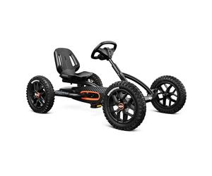 BERG Buddy Cross Black | Kart a Pedales Infantil con diseño Deportivo, Sistema BFR, Asiento Ajustable y Ruedas neumáticas | Go-Kart y Coche a Pedales Estable para niños 3-8 años