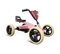 BERG Buzzy Rosa | Kart a Pedales para Niños 2-5 Años | Ruedas EVA Silenciosas | Asiento Ajustable | Sistema de Tracción Directa | Estabilidad y Seguridad en Todo Terreno