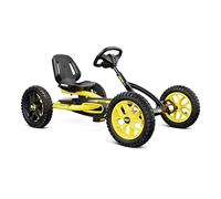 BERG Kart a Pedales Buddy Cross | Amarillo, 3-8 años, cuadro resistente, asiento regulable, volante regulable