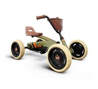 BERG Kart a Pedales Buzzy Retro | Verde, 2-5 años, cuadro resistente, asiento regulable, volante regulable
