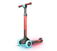 BERG Patinete Plegable Nexo Rojo con Luces LED en Ruedas y Deck Luminoso | para Niños Desde 2 Años | Diseño Seguro y Estable | Fácil de Transportar y Guardar
