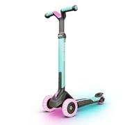 BERG Patinete Plegable Nexo Verde Menta con Luces LED en Ruedas y Deck Luminoso | para Niños Desde 2 Años | Diseño Seguro y Estable | Fácil de Transportar y Guardar