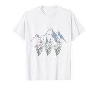 Berge Suiza Alpen Edelweiss - Cesta de Flores Camiseta gráfica económica, Hombre, Blanco, L