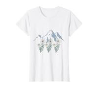 Berge Suiza Alpen Edelweiss - Cesta de Flores Camiseta gráfica económica, Mujer, Blanco, L
