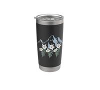 Berge Suiza Alpen Edelweiss - Cesta de flores Vaso térmico de acero inoxidable de doble pared