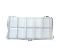 Bergeon 6089-10 Caja de plástico transparente para piezas de reloj, 10 divisiones de 39 x 50 mm